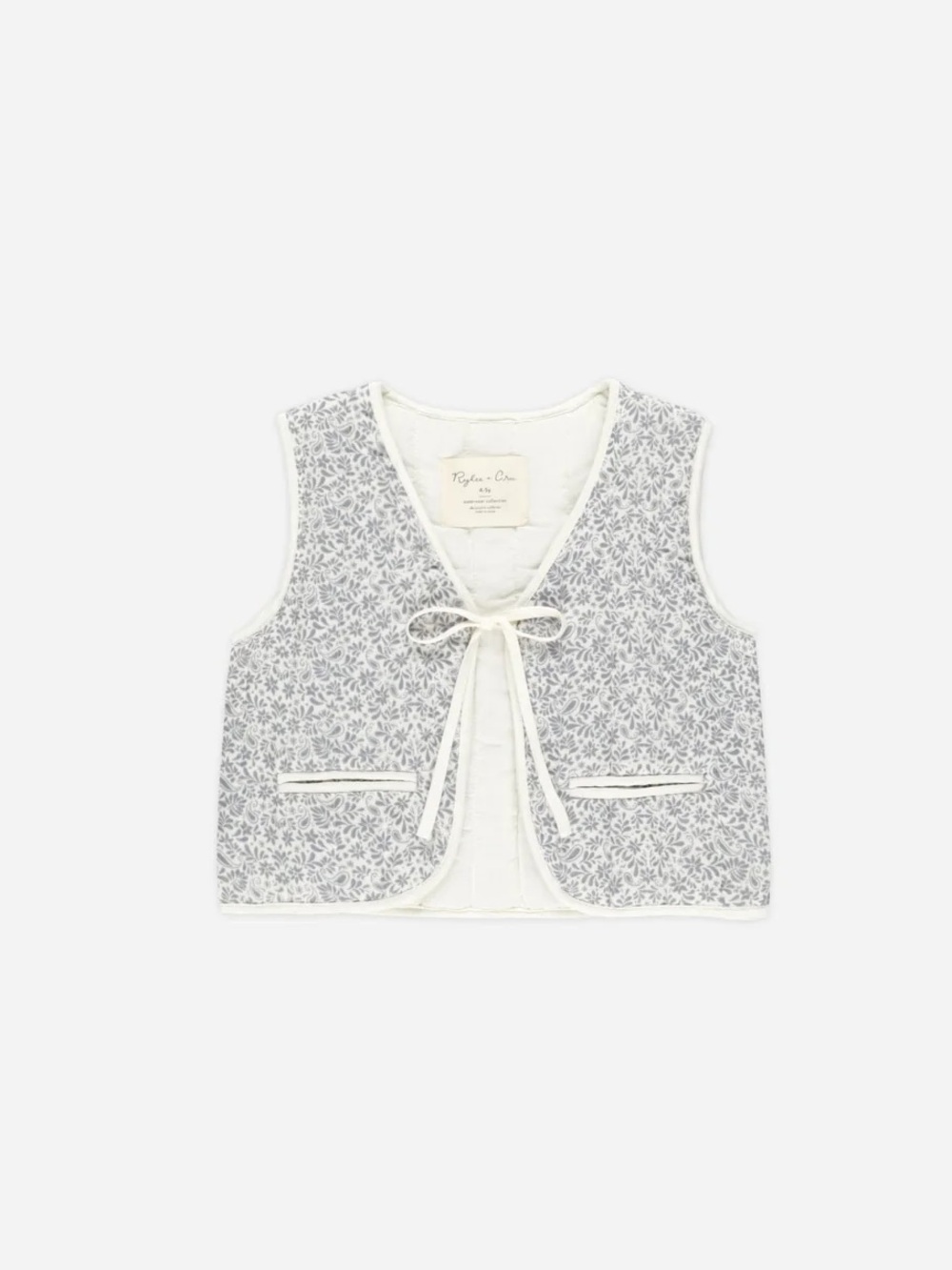 Rylee + Cru quilted vest ditsy 6/7